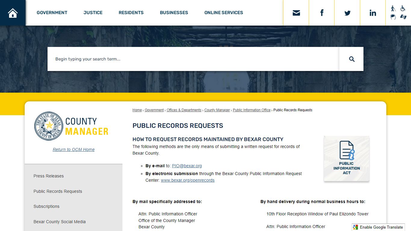Public Records Requests | Bexar County, TX - Official Website