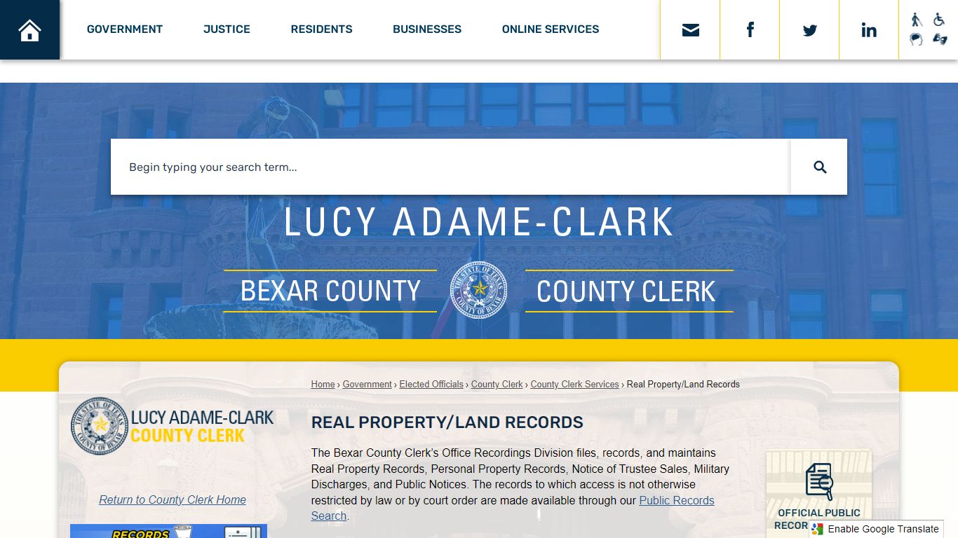 Real Property/Land Records - Bexar County, Texas